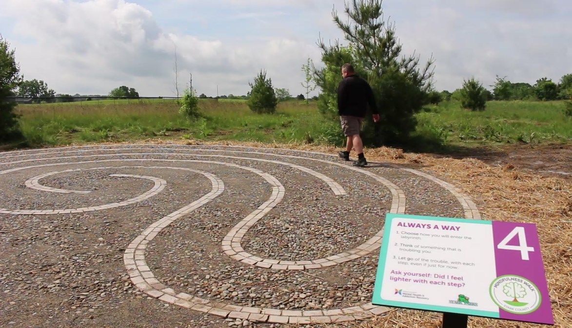 Mindfulness Walk labyrinth activity at Petros Lake Park